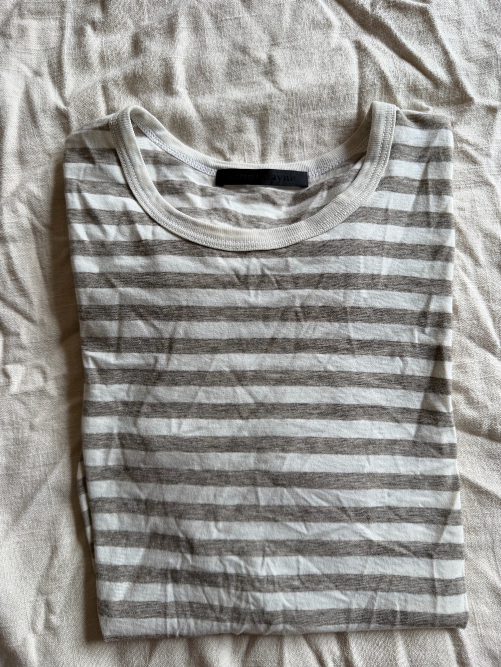 Jenni Kayne Cream and grey Striped Tee